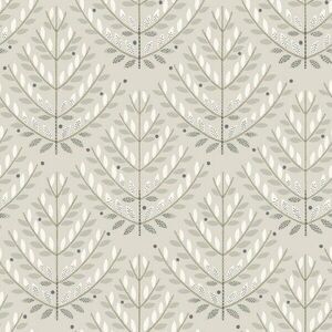 NIP York Wallcovering Wallpaper Prepasted Roll NR1588 Norrland Neutral Leaf Grey